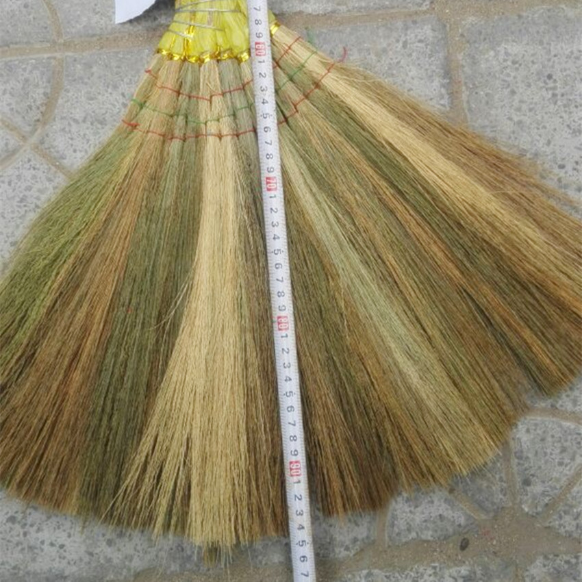 厂家制作批发木杆芒草芒花塑料凤尾草笤帚扫把大竹子扫帚拖布围裙