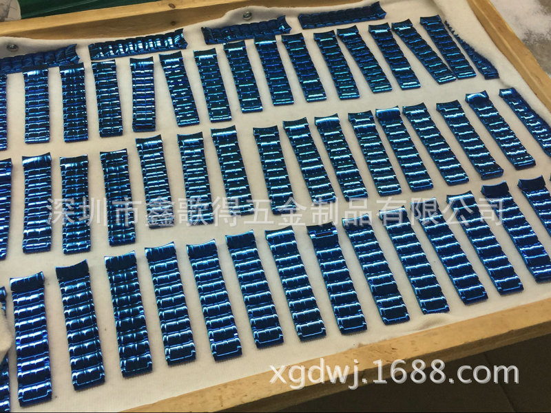 深圳电镀厂五金电镀蓝色 手表表链IP蓝色电镀工艺