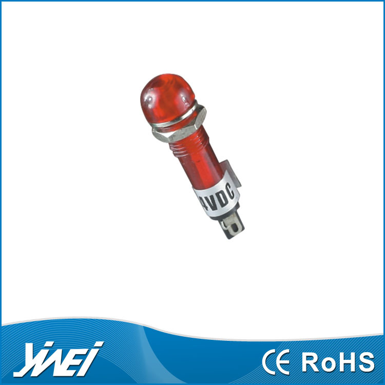 圆帽型红色安装孔直径10MM信号灯 YW5-205