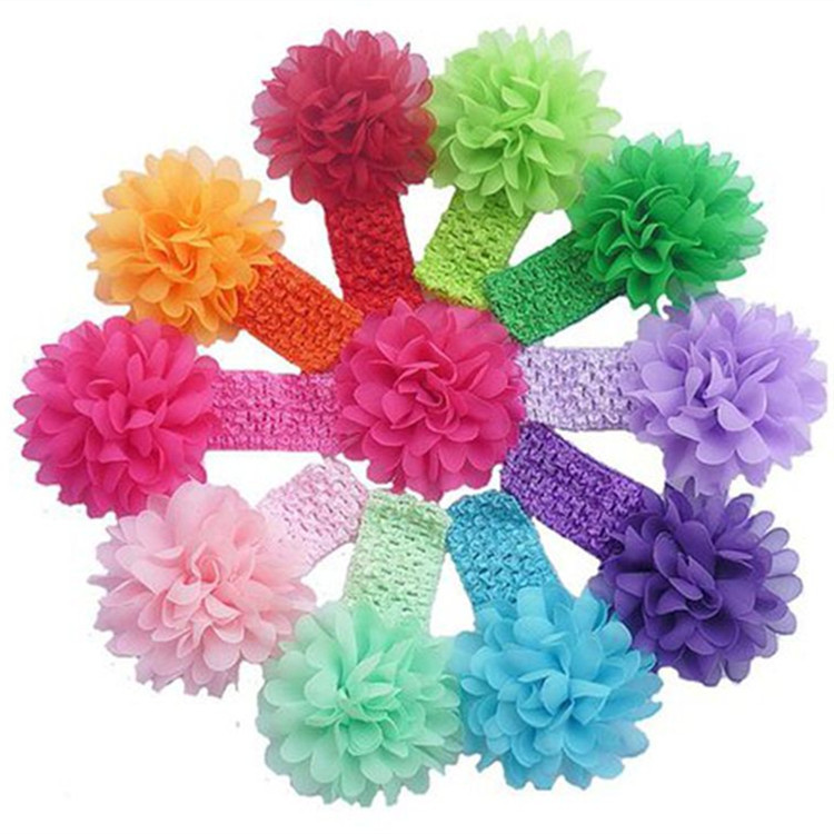 Children's shiffon knitted headband handmade