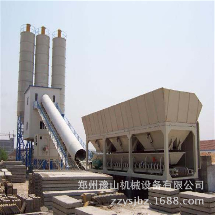 新款HZS90混凝土搅拌站 出口型90搅拌站 JS1500主机 四仓配料