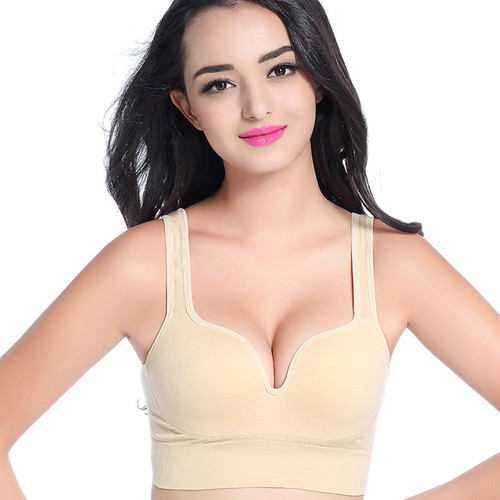 Spring and summer 3D sports bra without rims push-up yoga sleep shockproof running women's seamless underwear beauty vest