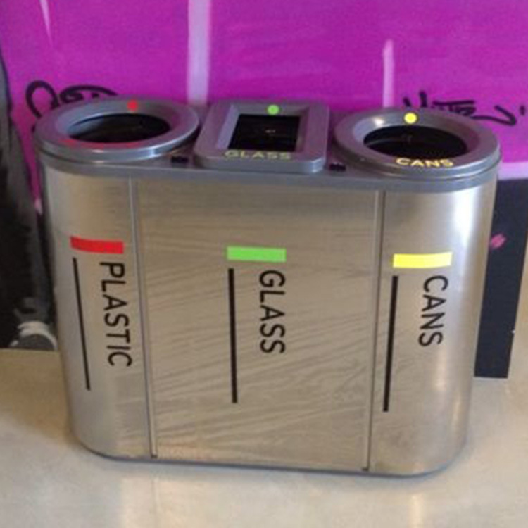 三分类垃圾桶-定垃圾桶-室内垃圾桶-创意不锈钢垃圾桶