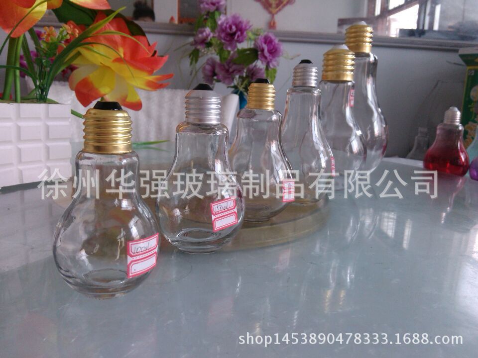 新款灯泡饮料瓶奶茶瓶 灯泡玻璃瓶 创意礼品悬挂摆件许愿星