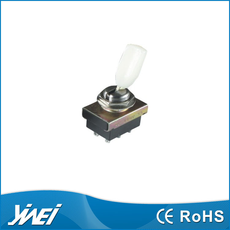 供应塑料扁柄白色6脚ON-ON钮子开关DPDT 纽子开关YW2-603