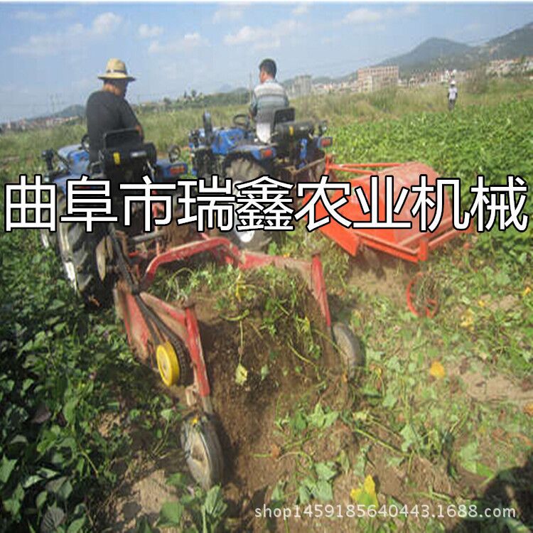 手扶车带动的收获机 收获机厂家 新款二合一型马铃薯收获机