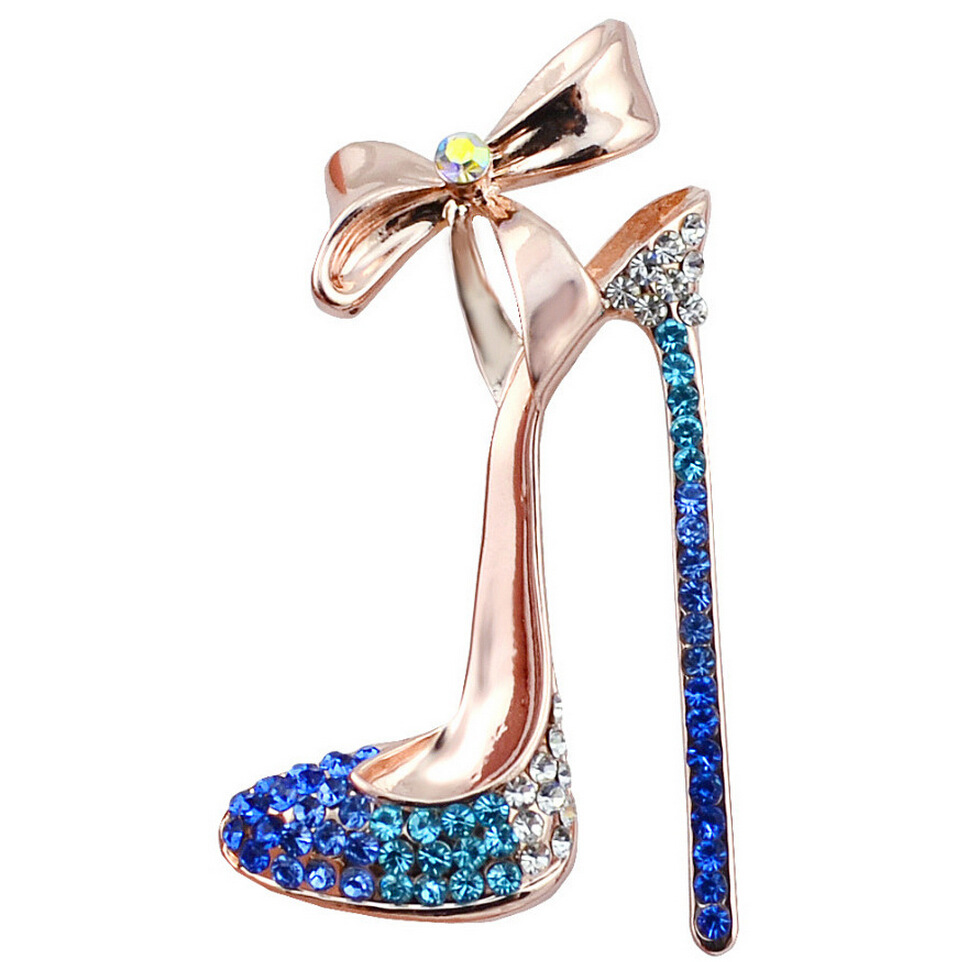 5 Color optional Rhinestone Wedding bow high heels brooch pin high-grade diamond wholesale a generation of hair