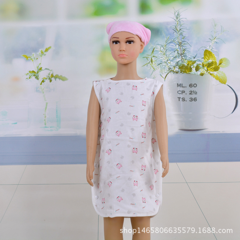 儿童睡袋分片式宽松睡衣 宽肩吊带纯棉纱布衣服暗扣背心|ms