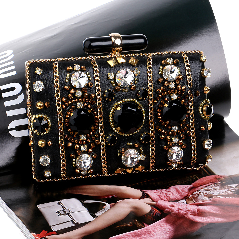 Fashion Dinner Bag Beaded Banquet Clutch Bag Women Dress Evening Bag display picture 3