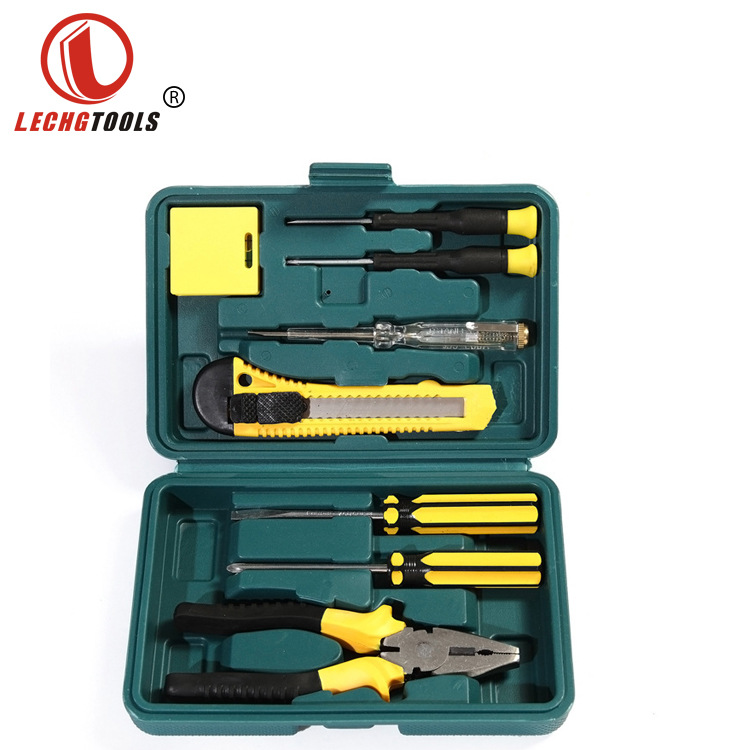 LECHGTOOLS保险积分兑换礼品赠送9件套五金工具套装车载工具箱