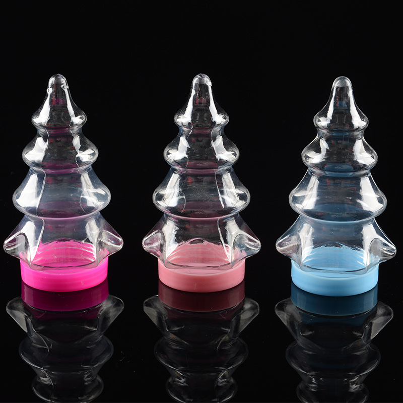 新款Pet瓶卡通圣诞树瓶子 60ML多功能透明塑料瓶 厂家直销