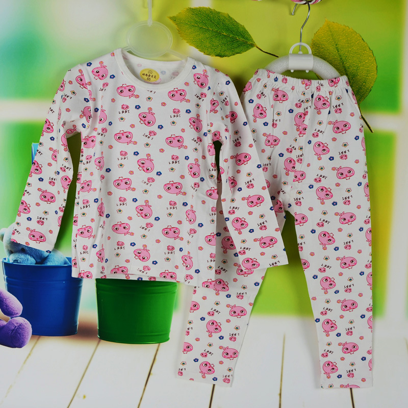 卡通圖案保暖衣套裝兒童 中童四季通用 純棉特價兒童保暖內衣混批