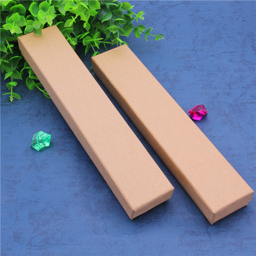 Rectangular gift boxes with logo printing, jewelry packaging boxes, wholesale vintage kraft paper necklace boxes