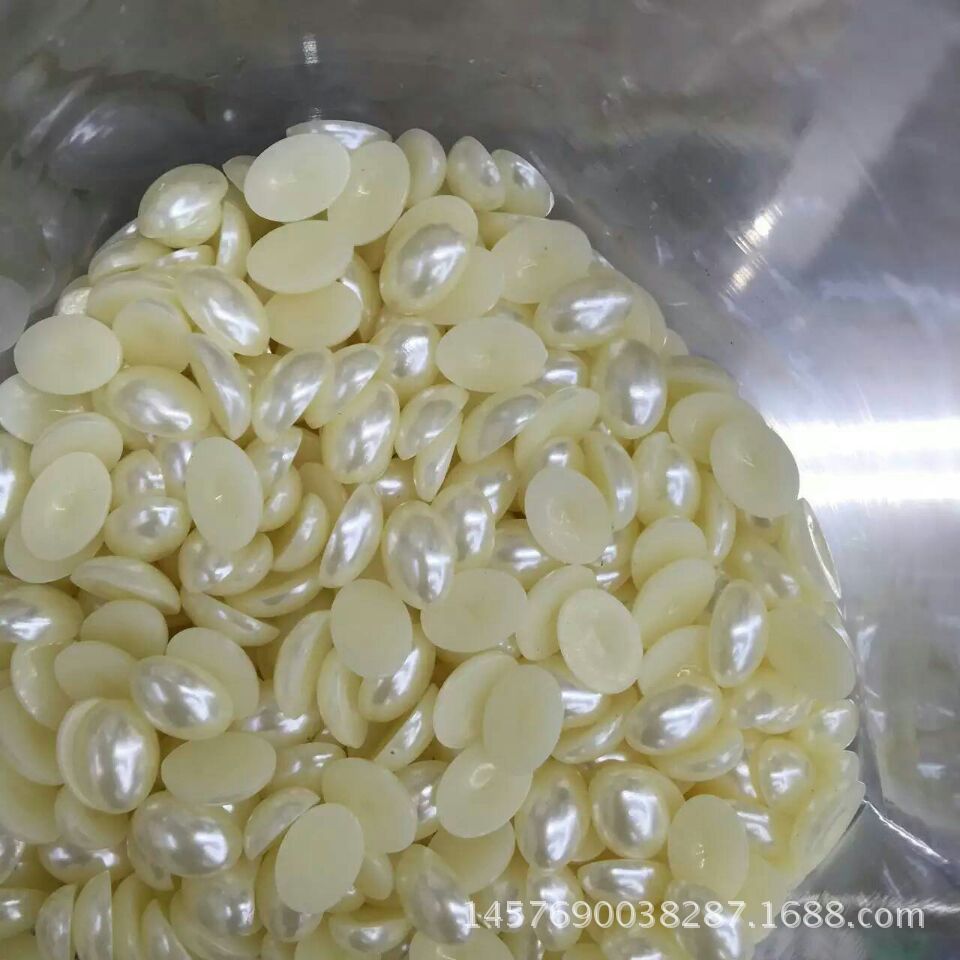 ABS imitation pearl flat bottom semi -circular two -hole pearl…