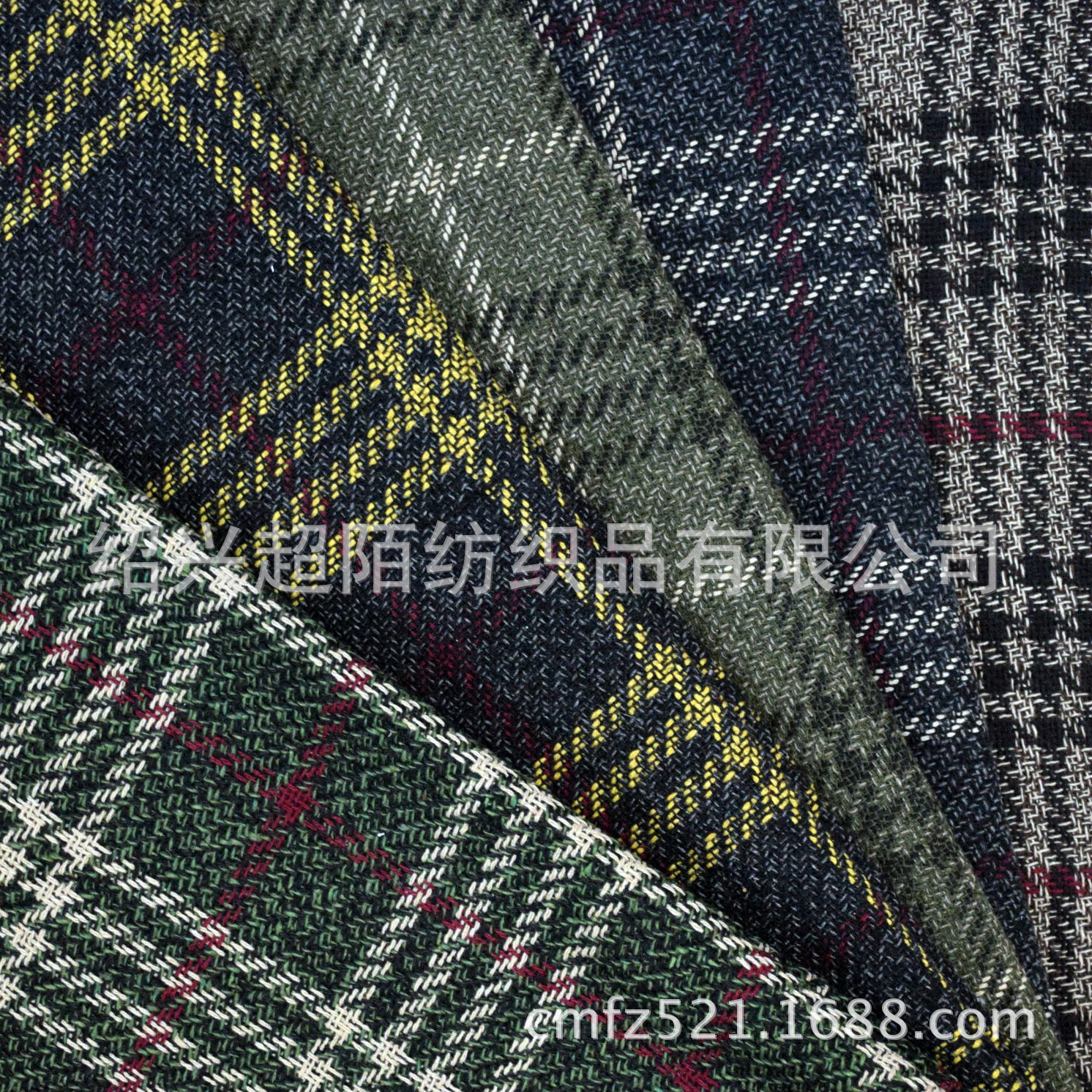 厂家直销 格子粗花呢秋冬粗纺毛呢大衣鞋帽箱包呢绒面料