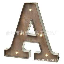 复古创意字母LED灯 餐厅吧台酒吧铁艺装饰