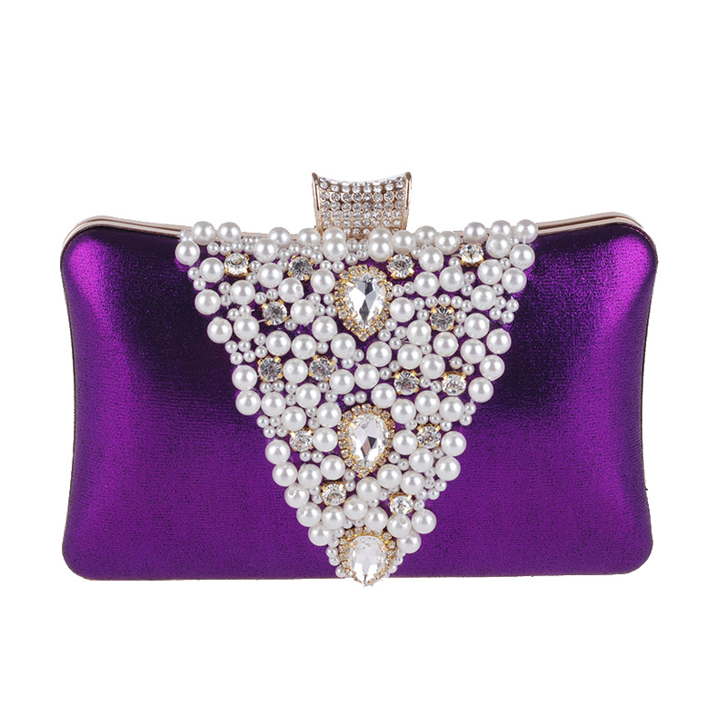 Bolso De Mujer Bolso De Fiesta De Noche De Diamantes Cóctel Bolso De Perlas Bolso De Vestir display picture 16