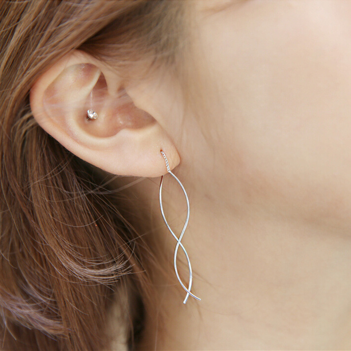 Pendientes de plata esterlina s925 larga borla pendientes personalizados Corea del Sur estilo coreano pendientes de joyería de plata image 1