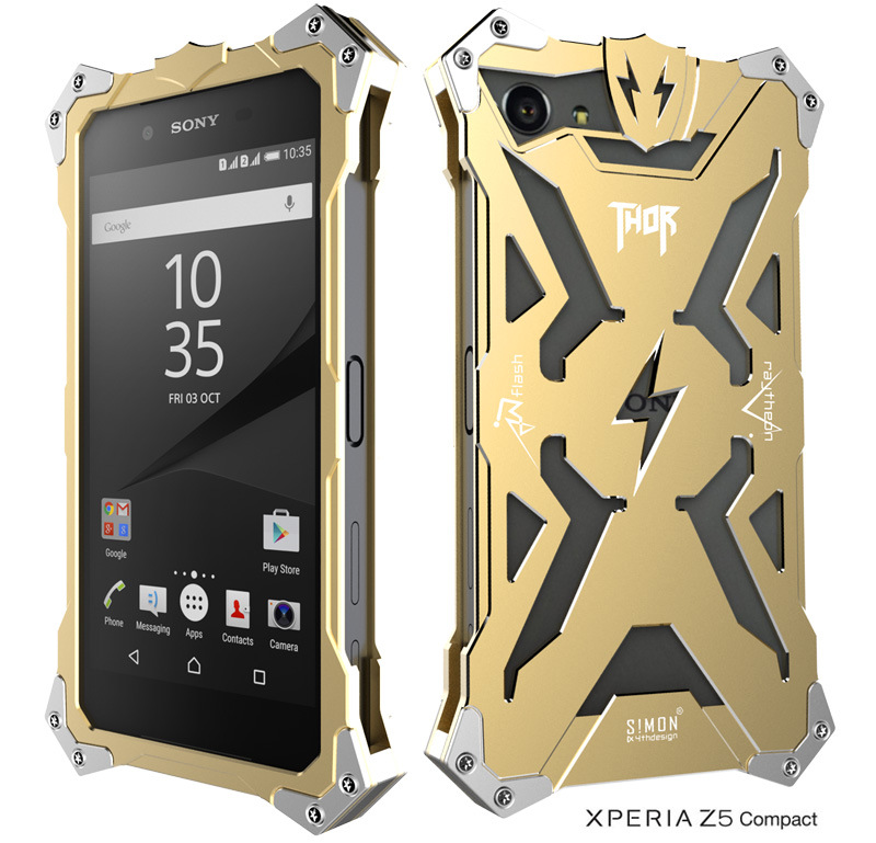 SIMON THOR Aviation Aluminum Alloy Shockproof Armor Metal Case Cover for Sony Xperia Z5 Premium | Z5 Compact | Z5