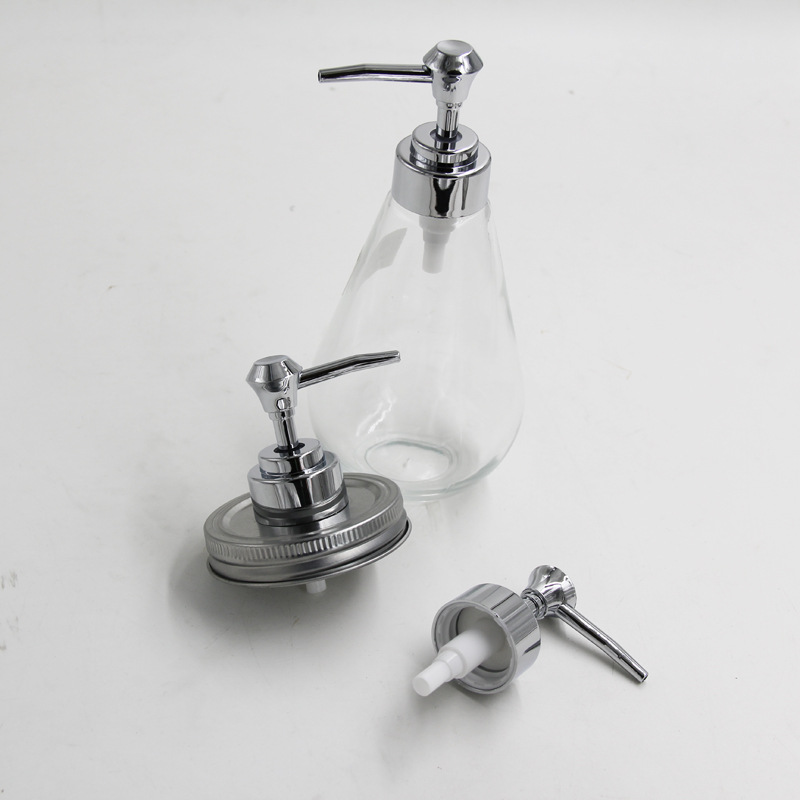 厂家直销新款上市洗手液喷头钻石头ABS材质塑料电镀亮银乳液泵