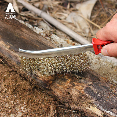 Factory direct supply barbecue brush, wire brush, stainless steel wire, copper-plated brush, rust removal, gap removal, industrial cleaning brush