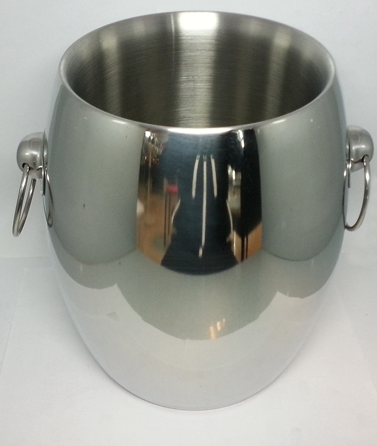Factory direct sales of stainless steel French double-eave champagne barrels, hotel, KTV and bar ice cube barrels, double-layer insulated champagne barrels detail image 3