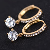 Accessory for St. Valentine's Day, zirconium, women's earrings, Korean style, Birthday gift, diamond encrusted