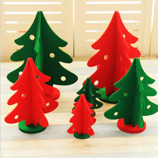无纺布立体圣诞树 圣诞节装饰品橱窗摆件酒店商场装饰 红绿圣诞树