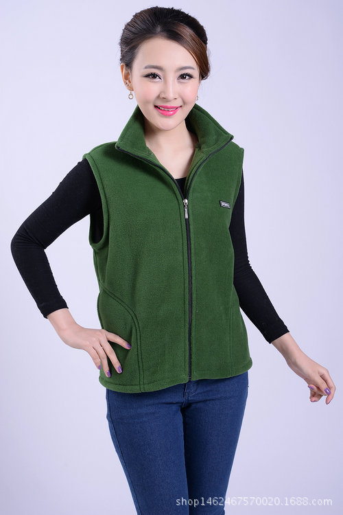 【春秋中老年女士摇粒绒马甲抓绒女坎肩背心户