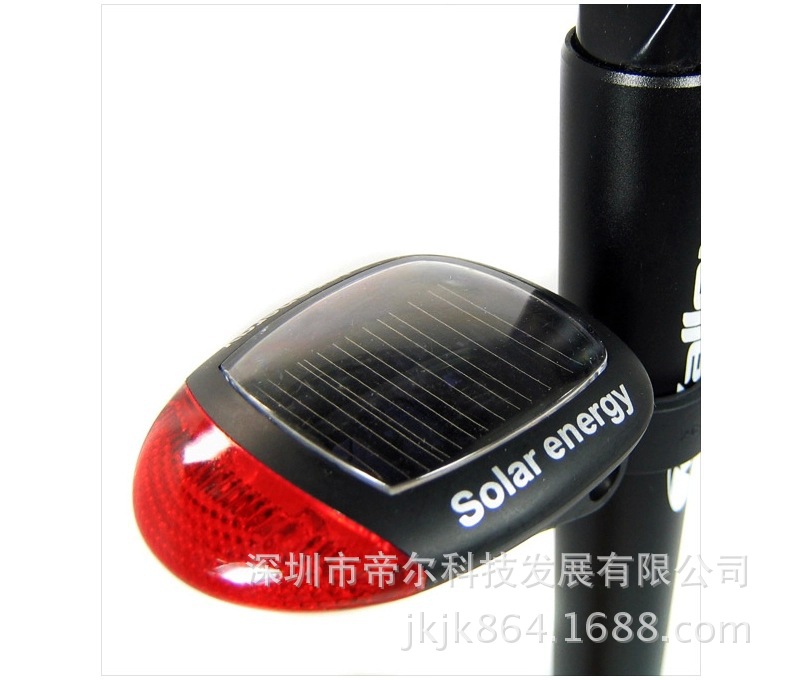 厂家批发 自行车太阳能尾灯 山地车配件 自行车灯 不用电池