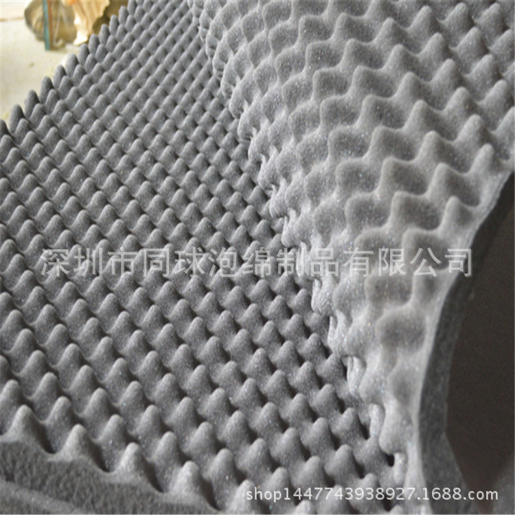 五金厂铁皮房用吸音泡绵片材 pu静电背胶海绵 隔音阻燃波浪棉