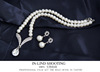 Accessory for bride from pearl, necklace, jewelry, set, Korean style, wholesale