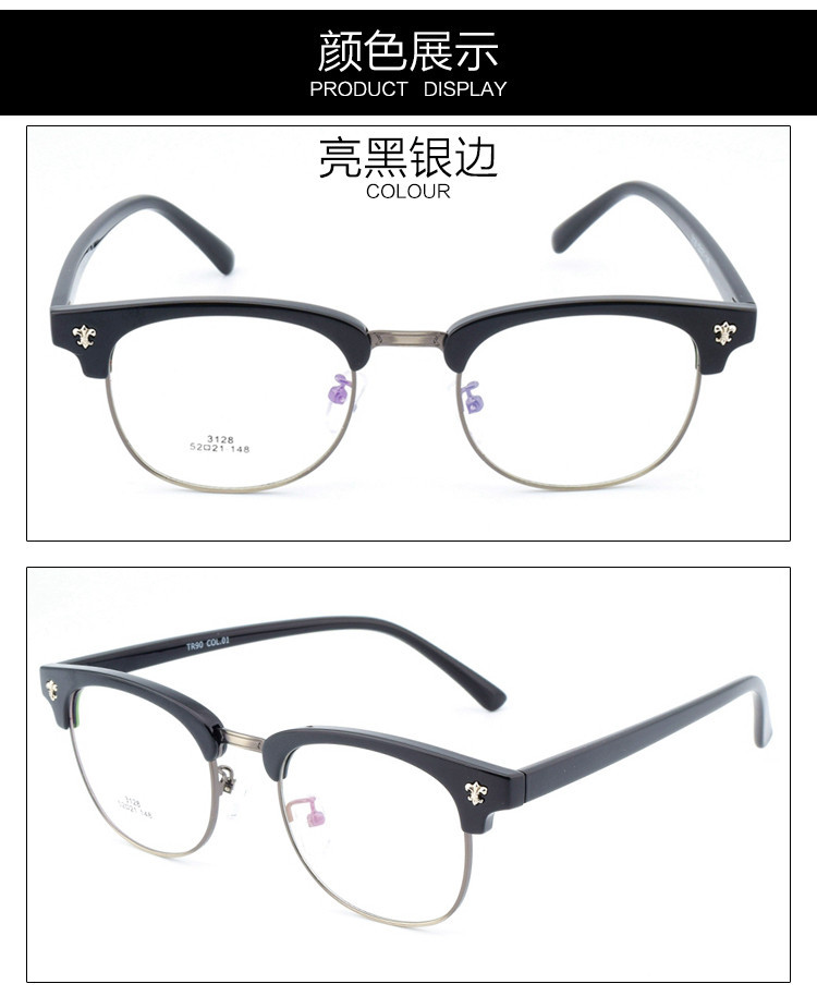 复古圆形平光镜 同款超轻近视眼镜框 小清新框架镜眼镜16