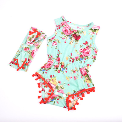 新款女童连身衣 棉圣诞款爬服 宝宝毛球连体衣 圣诞哈衣