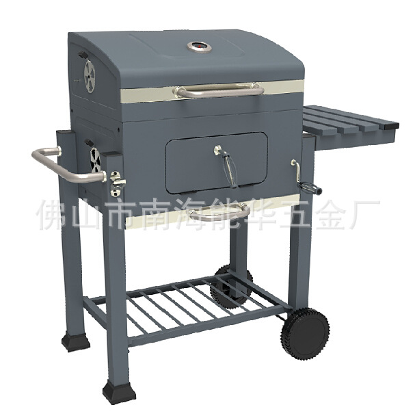 Parrilla de Barbacoa con Ruedas de Hierro Gran Área de Cocción para Exteriores