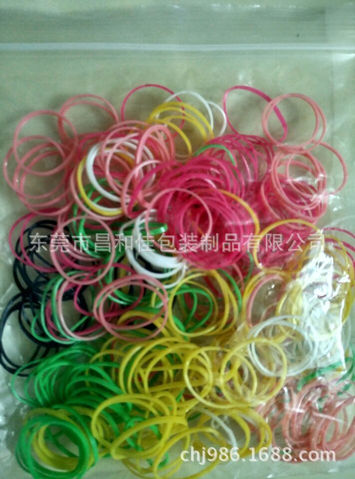 抗老化彩色手指小胶圈强拉不断发圈彩色橡皮筋橡皮圈