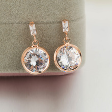 新款简约OL 镀真金锆钻高档耳钉耳环 义乌批发小商品耳饰饰品批发