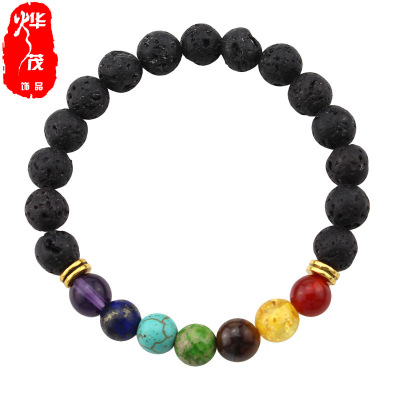 速賣通ebay水晶手鏈 瑪瑙火山岩石頭串珠佛珠手鏈