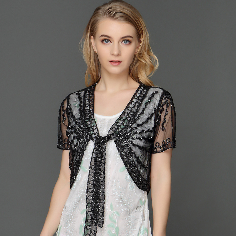 跨境外贸女装小坎肩大码蕾丝小披肩外套夏百搭防晒衣短款外搭开衫