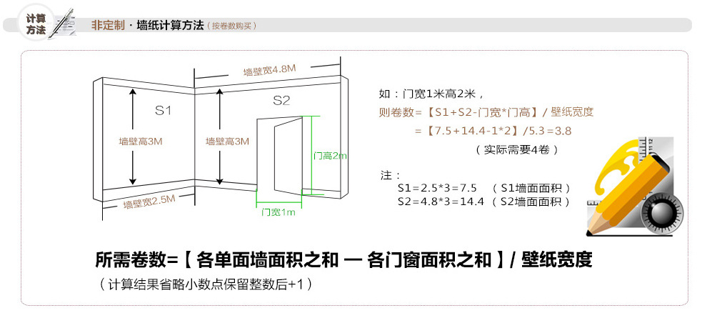 墻紙計算方式