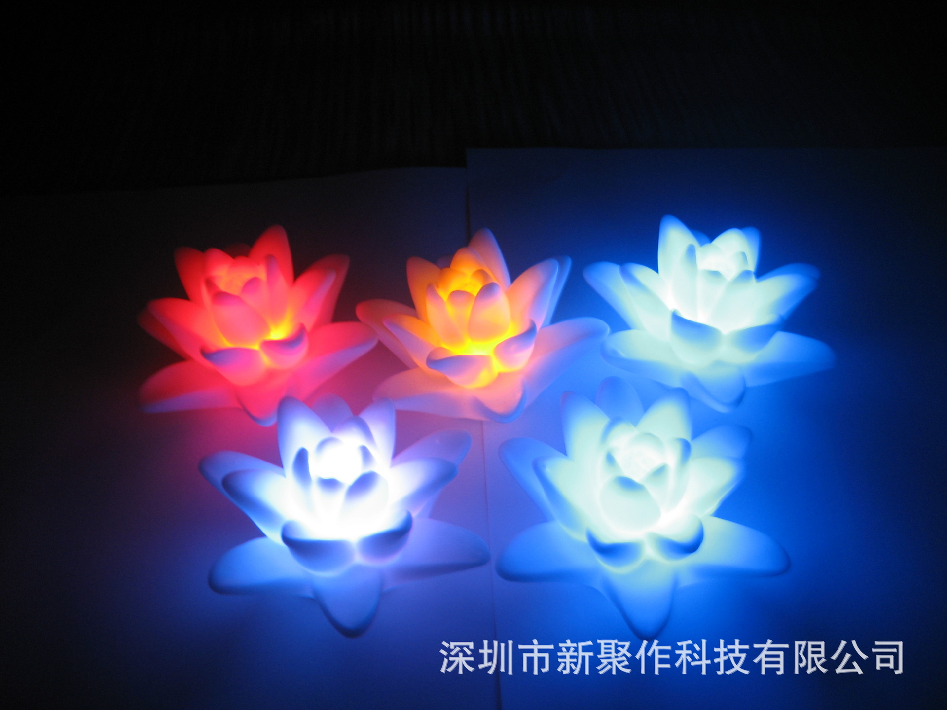 LED感应变色莲花 led闪光荷花 七彩发光玫瑰花 气氛装饰发光莲花-阿里巴巴