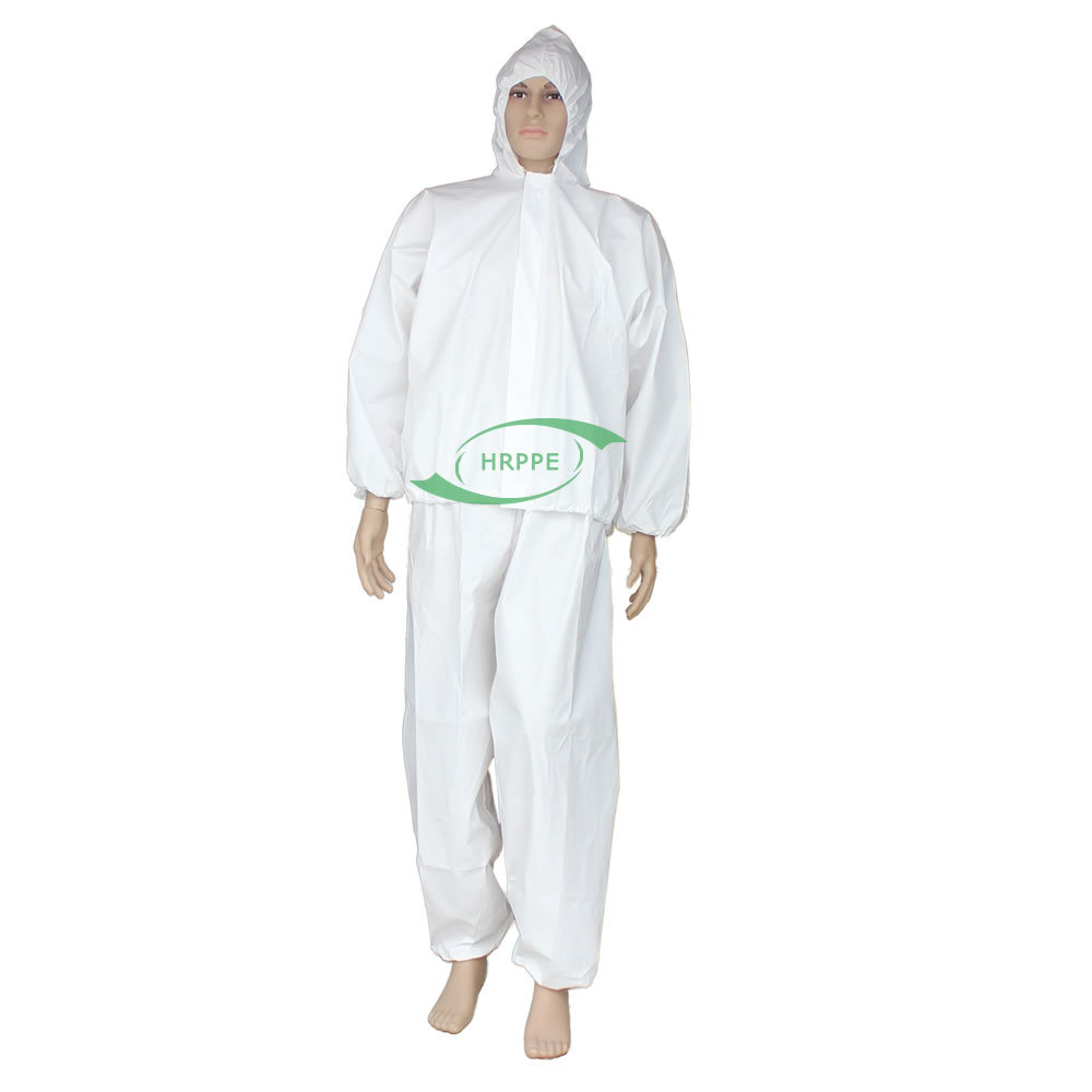 厂家直销连体麦克斯白色连帽防护服套装 防尘 防化学飞溅防静电