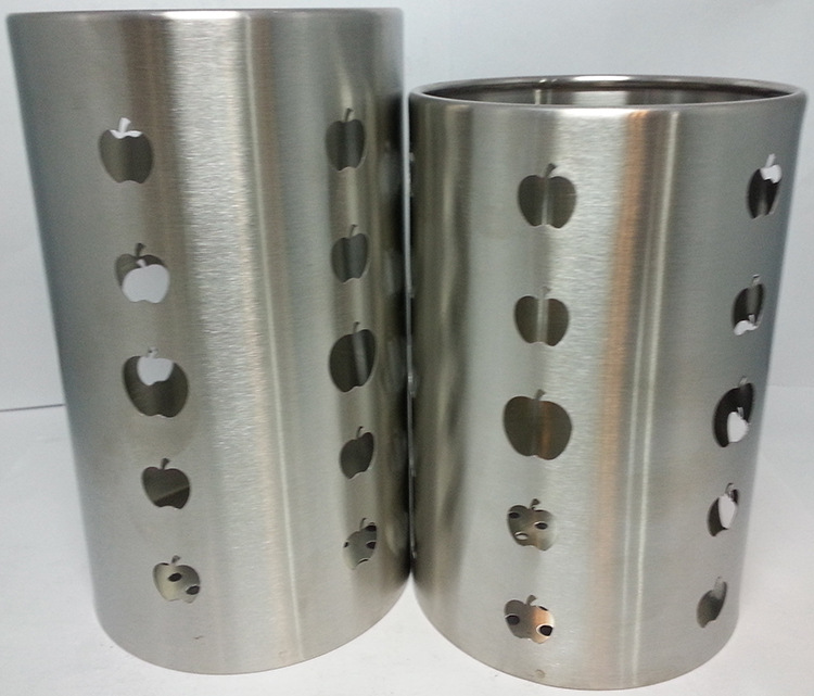 Factory direct sales of stainless steel chopstick cages, apple seat punching chopstick buckets, restaurant tableware buckets, cookware buckets detail image 4