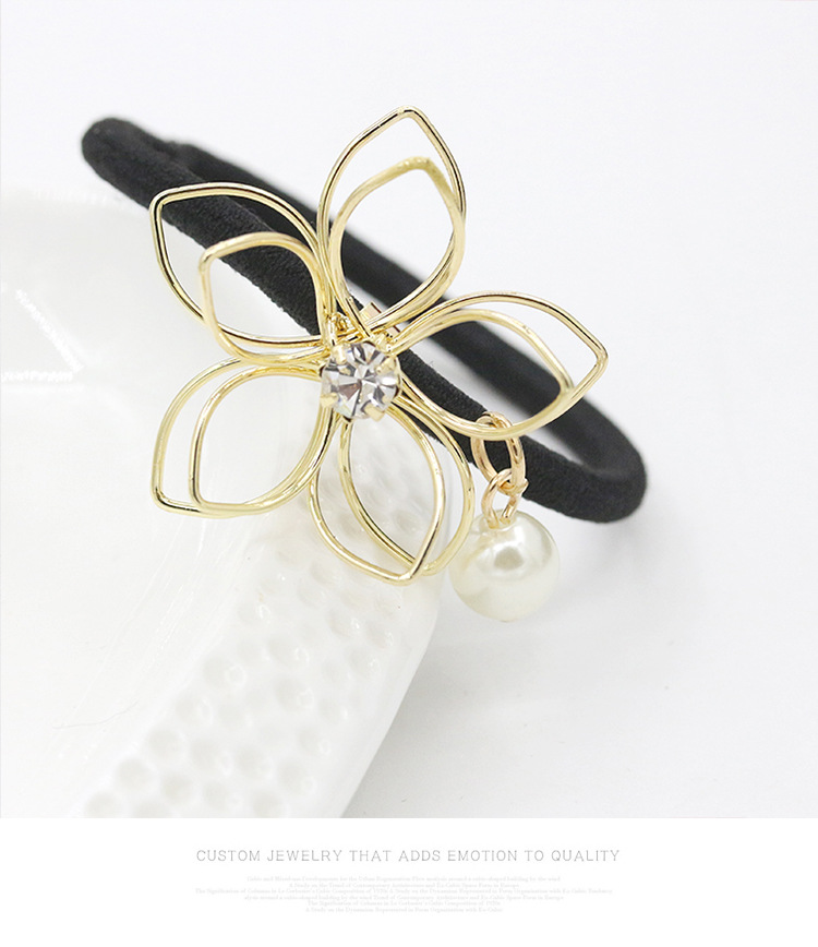 Jewelry Hair Accessories Hair Ring Alloy Leaves Flowers Strands Of Empty Hair Rope display picture 2