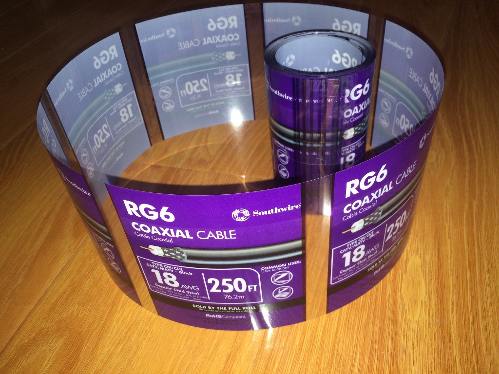 绩溪县　滕森彩印麦拉膜线缆腰封透明PET商标签7模110*770MM