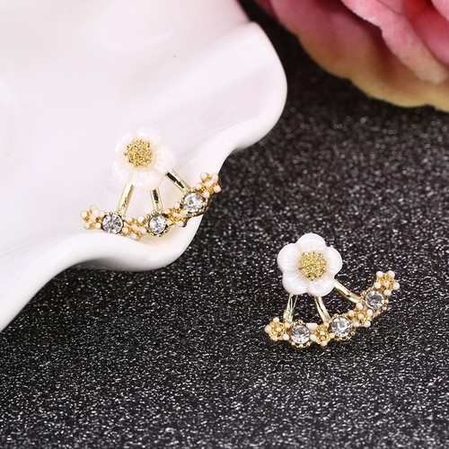 Korean Pin Earrings, Chrysanthemum Flower Post Earrings, High-End Alloy Jewelry