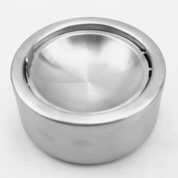 按压式烟缸 不锈钢创意烟灰缸圆形 可加印logo 烟具批发 厂家直销|ru