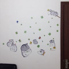 Wall Sticker MJ7014 Cute Little Hamster Children's Room PVC Removable Fun Sticker