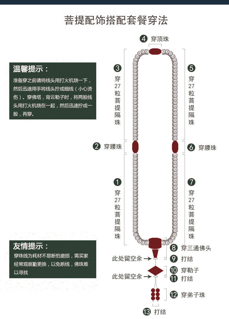藏式手串穿法