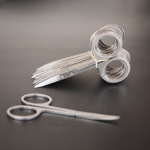 Stainless steel small eyebrow scissors, beauty eyebrow trimming, small curved scissors, double eyelid stickers, small scissors, A scissors wholesale